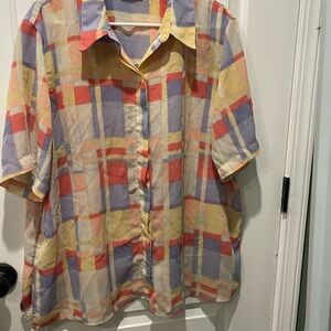 Alfred Dunner Plaid Casual Button Down Shirt size 22w

0018